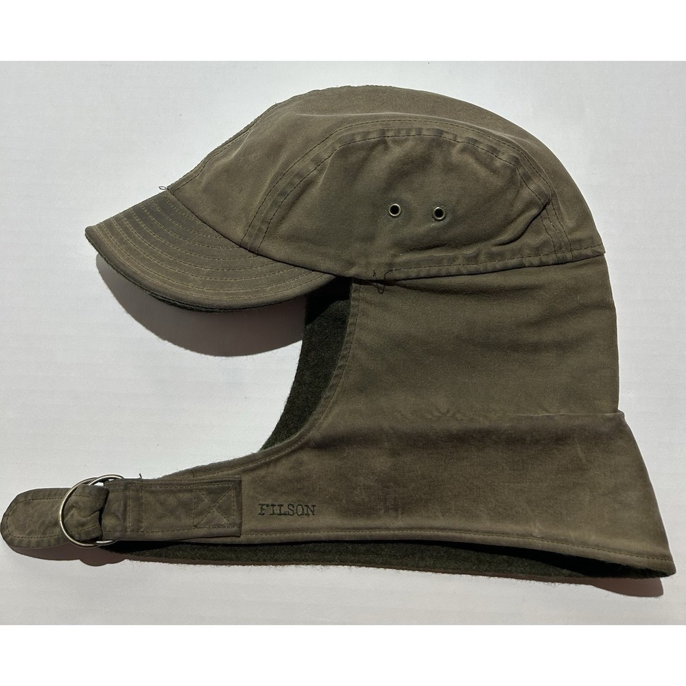 Filson Tin Cloth Wildfowl Insulated Hat Cotton Canvas Wool Tan Hat Size Large